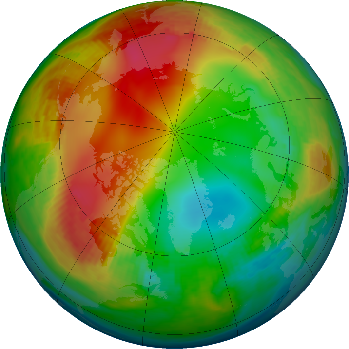 Arctic ozone map for 08 January 1982